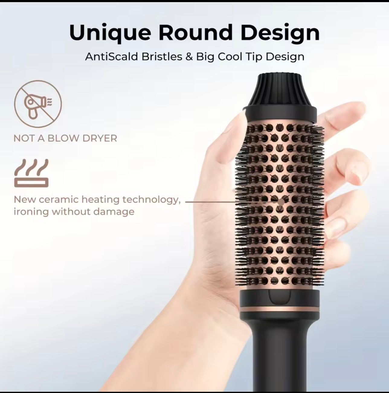Brosse à cheveux électrique, lisseur, peigne chaud, fer à friser professionnel, brosse thermique chauffante Anti-brûlure