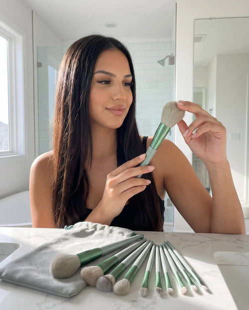 13 pièces ensemble de pinceaux de maquillage ombre à paupières fond de teint femmes brosse cosmétique fard à paupières Blush beauté doux maquillage outils sac